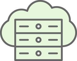 Cloud Server Fillay Icon Design vector