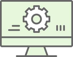 Monitoring Software Fillay Icon Design vector