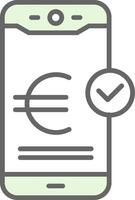 Euro Pay Fillay Icon Design vector