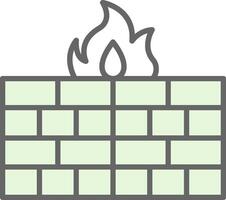 Firewall Fillay Icon Design vector
