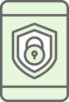 Security mobile Lock Fillay Icon Design vector