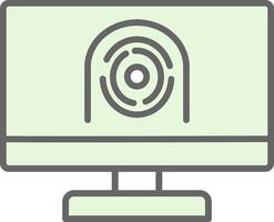 Security Computer Faceprint Fillay Icon Design vector