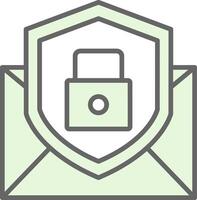 correo electrónico proteccion relleno icono diseño vector