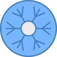 Snowflake Line Filled Blue Icon vector