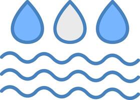 Water Line Filled Blue Icon vector