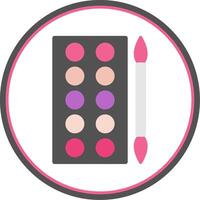 Eyeshadow Flat Circle Icon vector