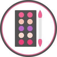 Eyeshadow Flat Circle Icon vector