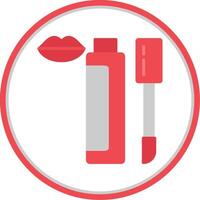 Lip Gloss Flat Circle Icon vector