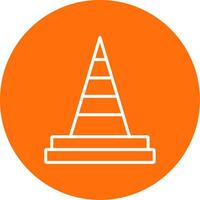 Traffic Cone Multi Color Circle Icon vector