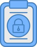 Notepad Lock Line Filled Blue Icon vector