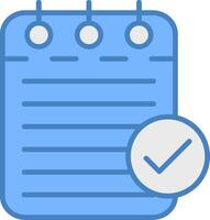 Checklist Line Filled Blue Icon vector