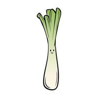 Spring onion cartoon. Spring onion cartoon character design. Spring onion on white background. for poster, banner, web, icon, mascot, background. Hand drawn. illustration vector