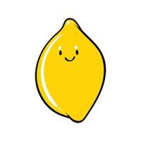 limón dibujos animados. limón dibujos animados personaje diseño. limón en blanco antecedentes. para póster, bandera, web, icono, mascota, antecedentes. mano dibujado. sano vegetariano alimento. ilustración vector