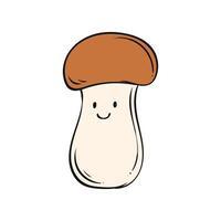 mushroom cartoon. mushroom cartoon character design. mushroom on white background. for poster, banner, web, icon, mascot, background. Hand drawn. illustration vector