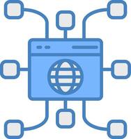 Website Line Filled Blue Icon vector