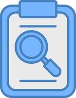 Magnifying Glass Line Filled Blue Icon vector