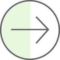 Derecha flecha relleno icono diseño vector