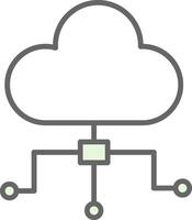 Cloud Computing Fillay Icon Design vector