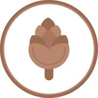 Pine Cone Flat Circle Icon vector