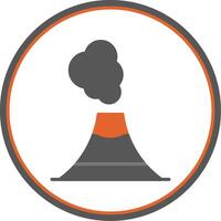 Volcano Flat Circle Icon vector