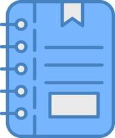 Note Line Filled Blue Icon vector