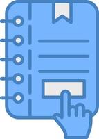 Notepad Line Filled Blue Icon vector
