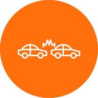 Car Crash Multi Color Circle Icon vector