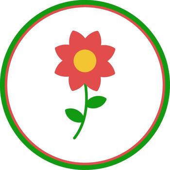 Flower Flat Circle Icon vector