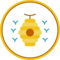Bee Hive Flat Circle Icon vector