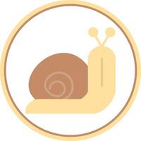Snail Flat Circle Icon vector