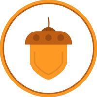 Acorn Flat Circle Icon vector