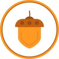 Acorn Flat Circle Icon vector