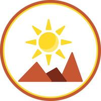 Sun Flat Circle Icon vector