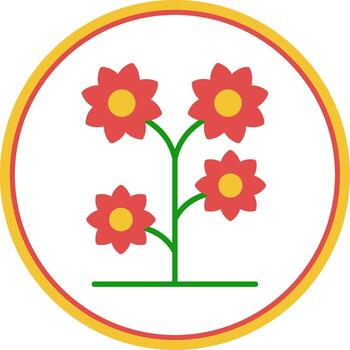 Flower Flat Circle Icon vector