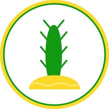 cactus plano circulo icono vector