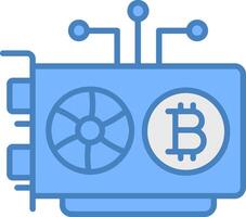 Mining Rig Line Filled Blue Icon vector