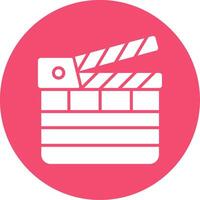 Clapperboard Multi Color Circle Icon vector