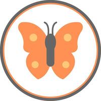 mariposa plano circulo icono vector