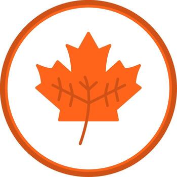 Leaf Flat Circle Icon vector