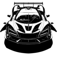 black and white illustration of a Hypercar Sports Car vector