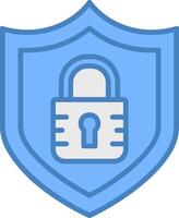 Encrypted Encrypted Line Filled Blue Icon vector