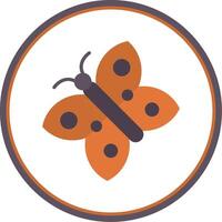 Butterfly Flat Circle Icon vector