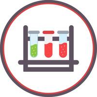 Test Tubes Flat Circle Icon vector