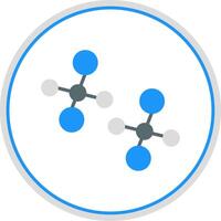 Molecules Flat Circle Icon vector