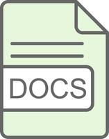 DOCS File Format Fillay Icon Design vector