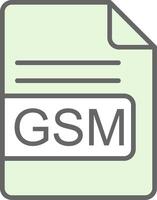gsm archivo formato relleno icono diseño vector