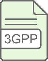 3GPP File Format Fillay Icon Design vector