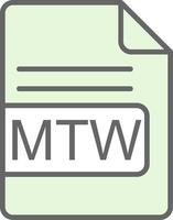 mtw archivo formato relleno icono diseño vector