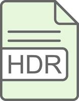 HDR File Format Fillay Icon Design vector