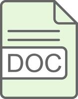 DOC File Format Fillay Icon Design vector